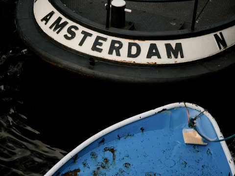 Boats in an amsterdam canal
