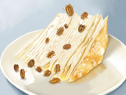 Pecan crepes cake