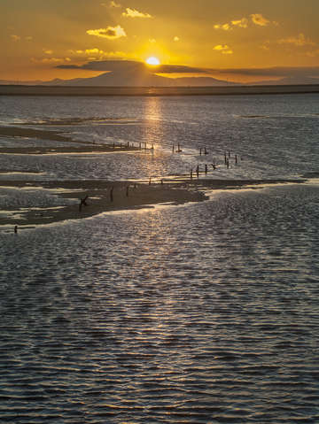 Sunset over san francisco bay and mt tamalpais