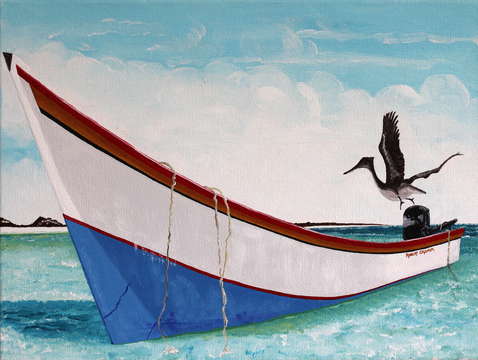 A boat and a bird