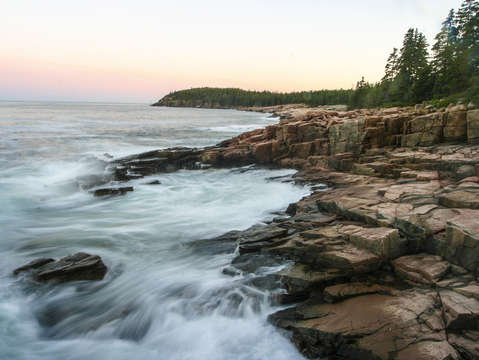 Acadia coast at sunset