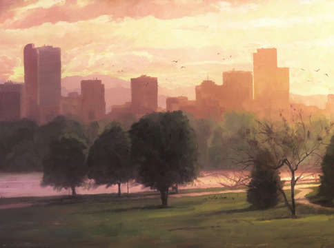 Denver skyline from city park