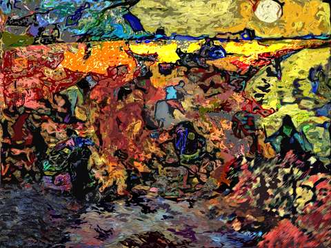 Red vineyard after van gogh