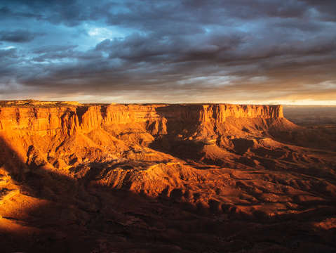 Storm at sunset