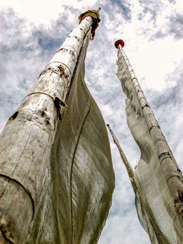 Bhutan prayer poles