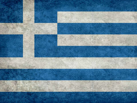 National flag of greece retro style