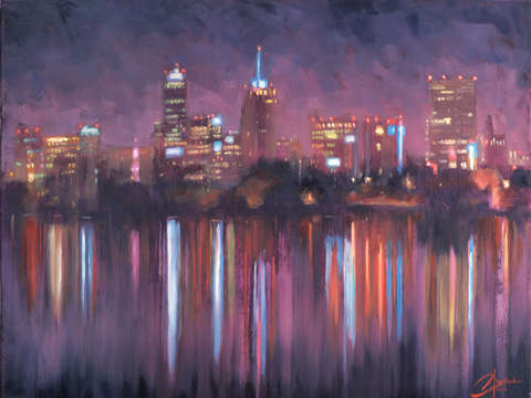 Denver skyline from sloans lake