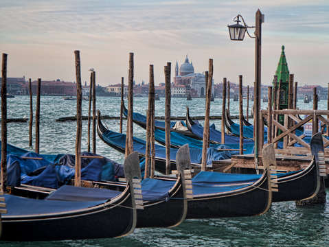 Docked gondolas