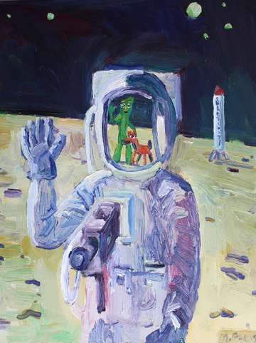Ran into gumby and pokey on the moon