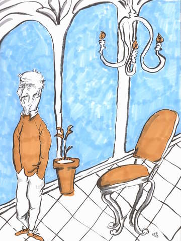 Retired creative man posing