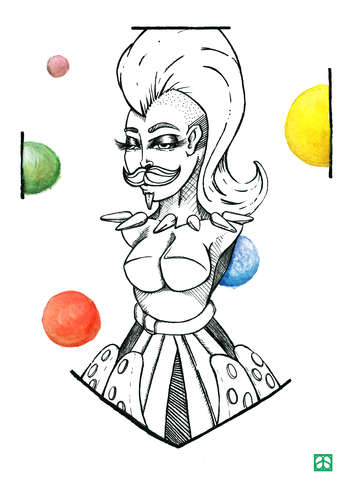 Bearded woman of couture