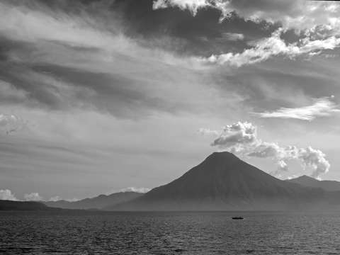 Atitlan volcano at lake atitlan guatemala