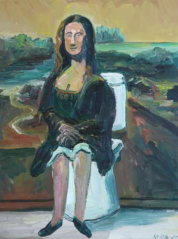 Mona lisa on the toilet