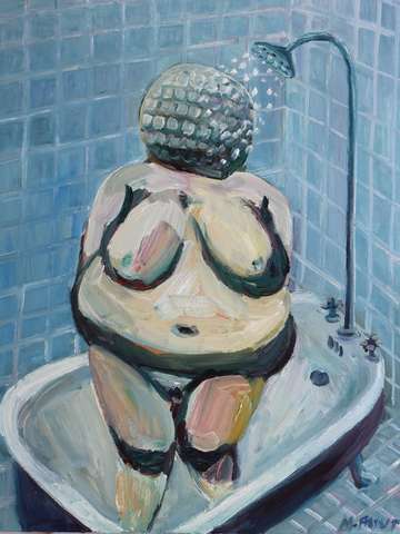 Venus of willendorf showering