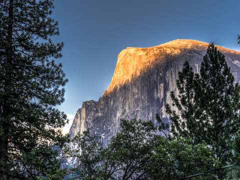 Half dome sunset