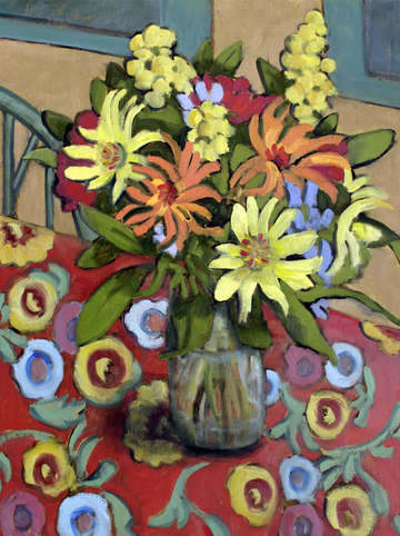 Bouquet on an oilcloth tablecloth 2