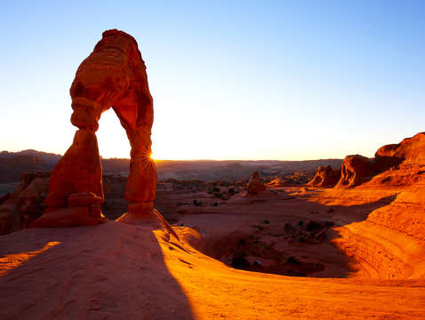 Delicate arch sunset