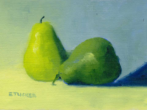 Pears - Cad Lemon Yellow & Ultramarine Blue