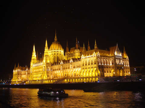 Budapest parliament at night