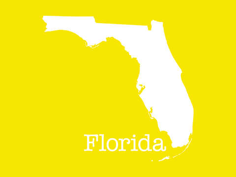 Florida in yellow