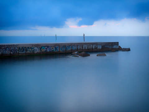 Two Sailboats at Dawn (Barcelona)
