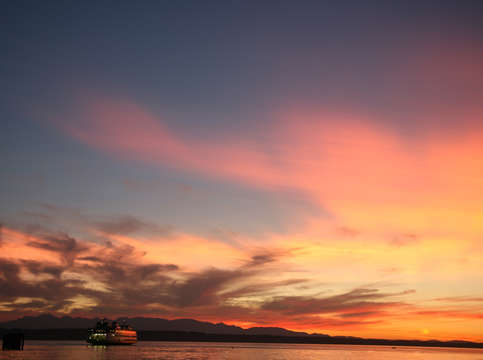 Floating into sunset