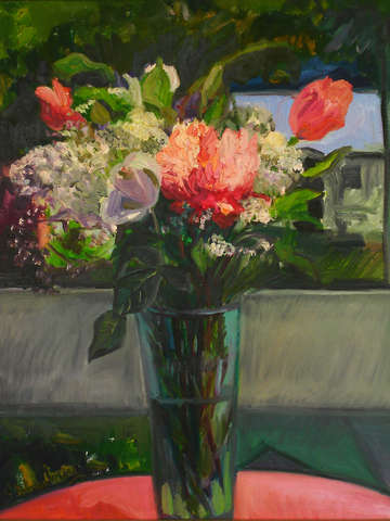 Bouquet with Blue Roof