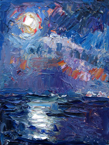 Moon over ocean 3