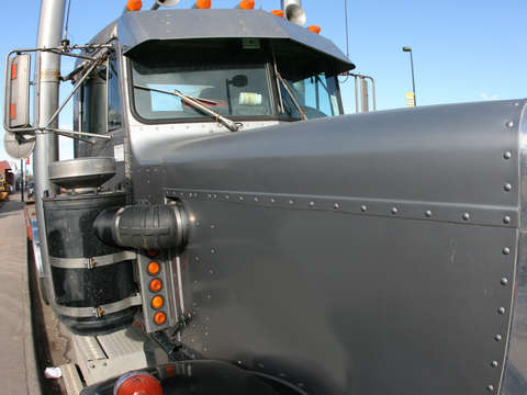 Big gray semi truck