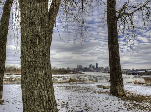 Kaw point in winter