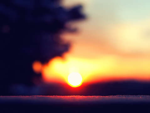 Snowy sunrise