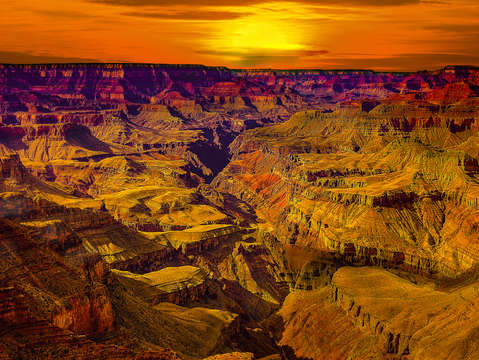 Grand canyon winter sunset