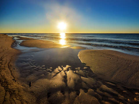River on the beach