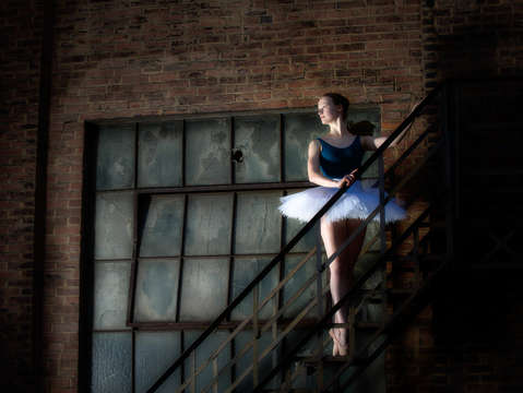 Ballet tutu on fire escape
