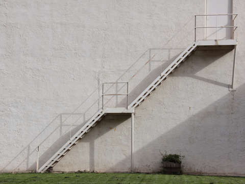Beige stairs green grass