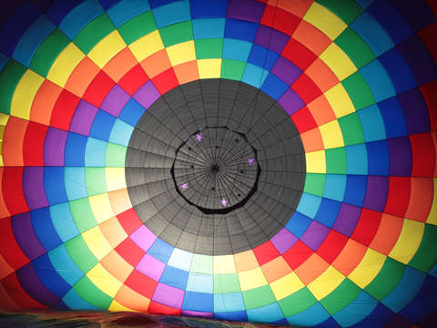 Inside a hot air balloon