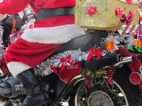 Santa claus motorcycle