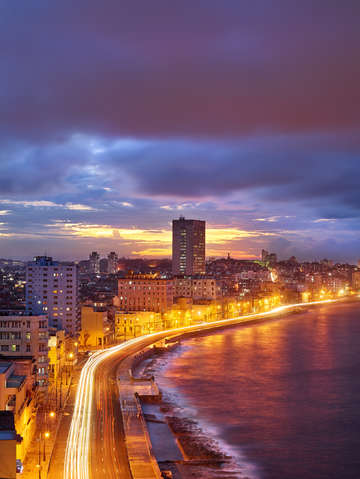 Havana cuba at sunset