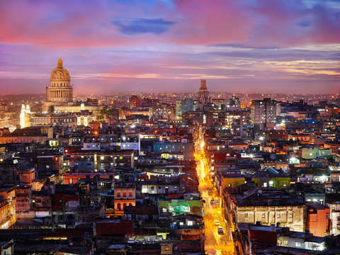 Above havana cuba at sunset