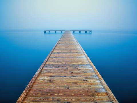 Foggy dock