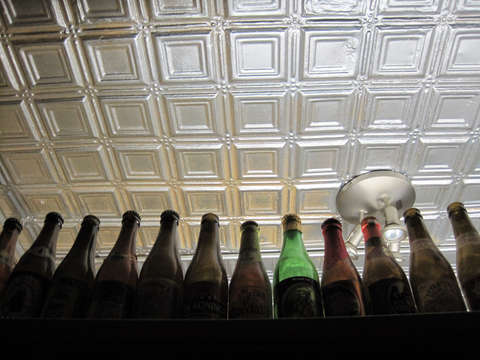 Bottles and ceiling
