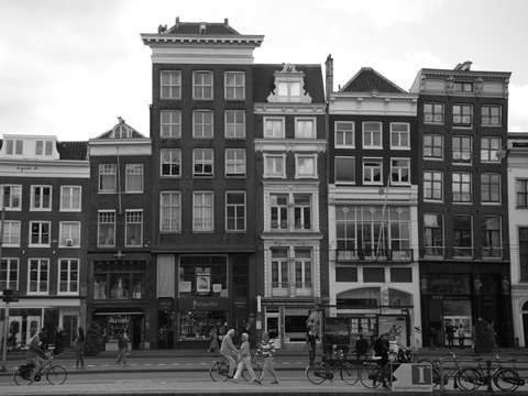 Crooked buildings in amsterdam