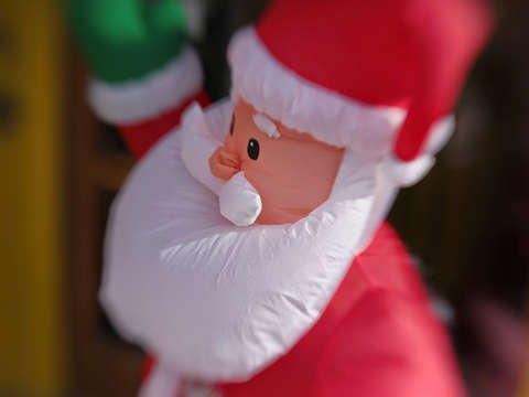 Inflated santa claus