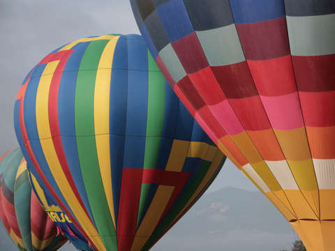 Big colorful hot air balloons
