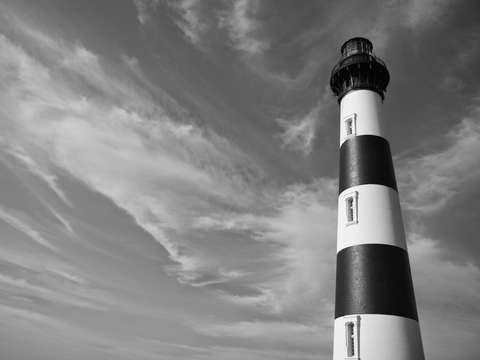 Bodie island lighthouse bw