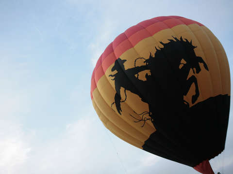 Cowboy and bronco hot air balloon