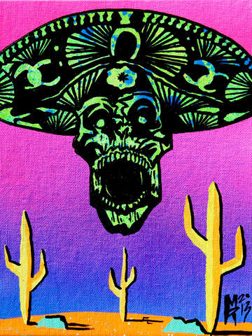 Skull in sombrero 1