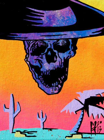 Skull in sombrero 2