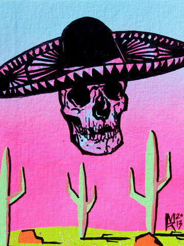 Skull in sombrero 5