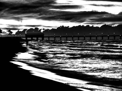 Pre dawn walk at gulf shores beach alabama